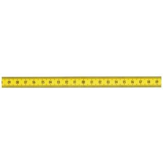 Selvklæbende Pit båndmål i stål 250 cmx13 mm (125-0-125 cm) GUL