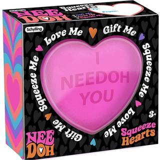 Schylling Needoh Squeeze Heart - Sensory Fidget Toy - Assorterede farver - Alder 3 til voksen (pakke p? 1)