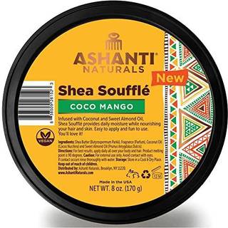 Ashanti naturals duftende pisket sheasmør | Uraffineret sheasmør fra Ghana kokosnød og mandelolie (Coco Mango Souffle 8 oz)