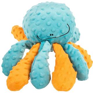 Godog Crazy Tugs Octopus Squeaky Plush Tug Dog Toy Chew Guard Technolog - Multi Color Large