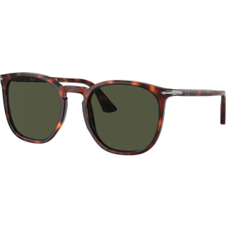 Persol Unisex PO3316S 24/31 Solbriller Acetat Skildpadde Grøn Rund Normal