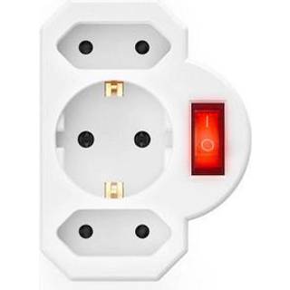 Hama Stikkontakt Adapter 3-Way Med Afbryder Hvid