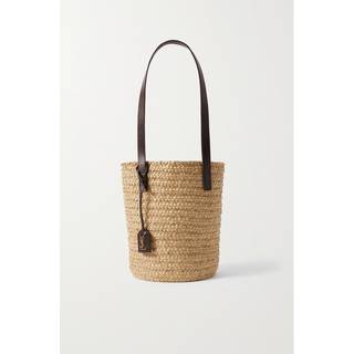 Saint Laurent Panier Small raffia bucket bag - beige - One Size