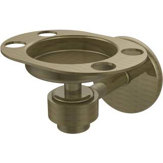 Allied messing 7126-ABR satellitbane En tumbler og tandb?rste indehaver antik messing