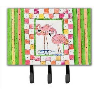 """" Caroline's Treasures 8077th68 Bird-Flamingo Leash Holder eller Key Hook Large Multicolor """"