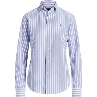 Polo Ralph Laurentil kvinder. 211891377004 Blåstribet skjorte (36), Casual, Bomuld, Klassisk, Lange ærmer