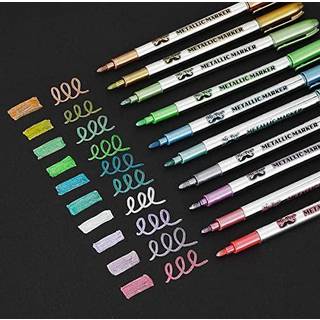 Mr. Pen-metalliske malingsmarkører 10 farver metalliske markører til sort papir rock maling kort fremstilling af keramik metal glas diy foto albu
