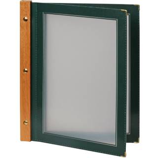 Securit WOOD menuomslag med ryg i teaktræ A4 brun