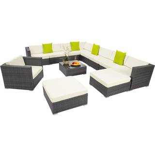 Polyrattan loungesæt Las Vegas - grå