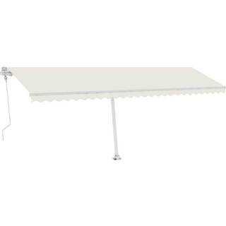 markise m. LED + vindsensor 600x300 cm automatisk cremefarvet