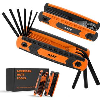 Amerikanske mutt -v?rkt?jer 17 stk foldning Allen skruen?gle s?t - SAE og metrisk Allen Key Set - Hex Key Set Allen Wrenches Sets Metric Allen Wr