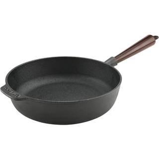 Carl Victor Sautépande 25 Cm Med Træhåndtag - Traktørpander & Sauterpander Støbejern Sort - CVD25W