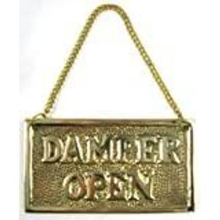 H?ngende solid messing pejs spj?ld ?bent lukket skilt