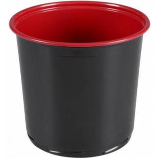 Plastbæger 750 ml Rund Sort/rød PP Ø12 cm H: 10,7 cm TowerPac 500 stk