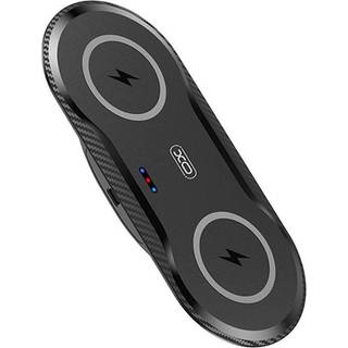 XO Dual 2-i-1 Trådløs Quick charge oplader 20W - Sort