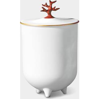 L'Objet Candlelight And Scents - Footed coral candle in coral and white porcelain