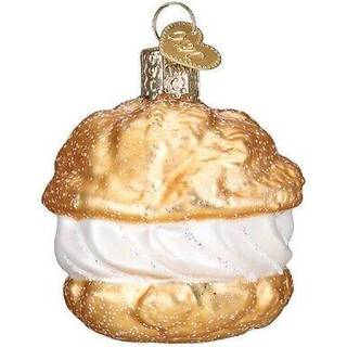 Old World Christmas Cream Puff Blown Glass 2020 Unikke julepynt til juletræ dekorationer