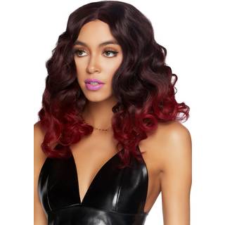 Curly Ombre Long Bob Wig Burgundy