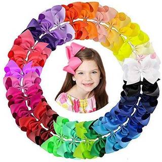 Oaoleer 30 farver 6 tommer h?rbuer klip grosgrain b?nd buer h?r alligator klip h?r barretter h?rtilbeh?r til piger sm?b?rn b?rn teenagere b?rn (6