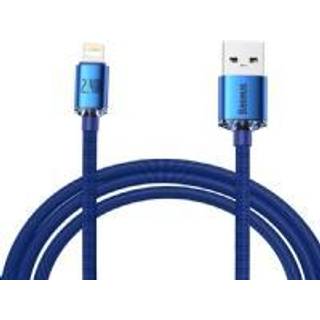Baseus - Krystalstrålende USB-til-Lightning-kabel, 2.4A, 2m (blå)