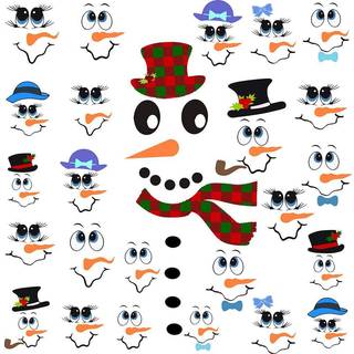 Snowman ansigt klisterm?rker Snowman Decals Christmas Wall Decals Snowman Faces Decals k?leskab V?gklisterm?rker Vindue Kl?le Dekal Dejlig Snowma