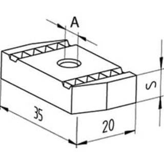 Skydemøtrik FCN M8 t/fus skinner