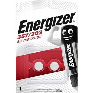 Energizer Silveroxid Knapcellebatteri 357/303, 1,5 V, pakke 2