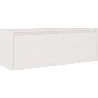vægskab 100x30x35 cm massivt fyrretræ hvid