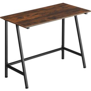 Skrivebord Newton 100x50x77cm - Industrielt mørkt træ, rustikt