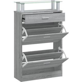 skoskab 63x24x104 cm konstrueret træ grå sonoma-eg