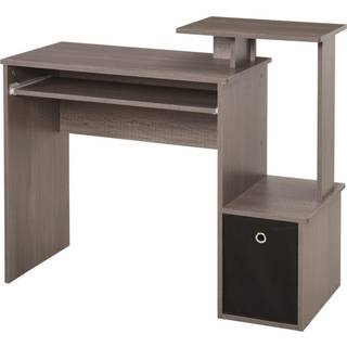 HOMCOM Computer Table with Sliding Keyboard Tray, Storage Drawer & Shelf, Home Office PC Desk, Computer Desk, Grey Aosom UK