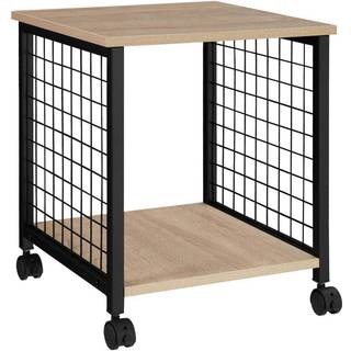 Sidebord Gary 40x40x48cm - Industrielt lyst træ, egetræ Sonoma