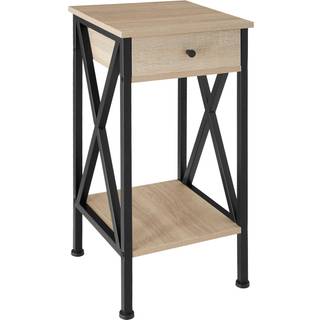 Sidebord Dayton 35x35x70,5cm - Industrielt lyst træ, egetræ Sonoma