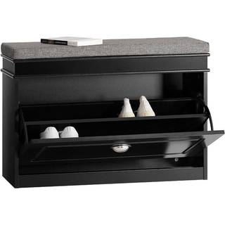 SoBuy Skobænk med Hylde FSR82-L-SCH - Sort