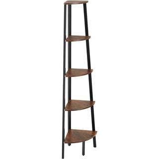 Hjørnereol Portland 34x34x158,5cm - Industrielt mørkt træ, rustikt