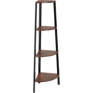 Hjørnereol Newbridge 34x34x125cm - Industrielt mørkt træ, rustikt