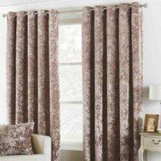 Paoletti Riva Paoletti Oyster Beige Verona Crushed Velvet Eyelet Curtains