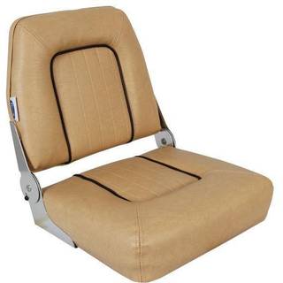 Foldbar bådstol ESM Standard, 48 x 42 x 38 cm, beige med brune detaljer