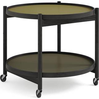 Brdr. Krüger Bølling bakkebord 60 cm. - Sortlakeret eg - Bakke 1: Leaf / Bakke 2: Leaf