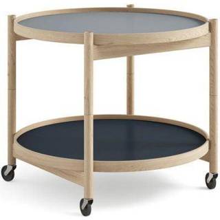 Brdr. Krüger Bølling bakkebord 60 cm. - eg ubehandlet, bakke 1: water / bakke 2: water