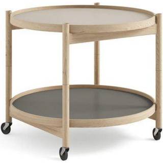 Brdr. Krüger Bølling bakkebord 60 cm. - eg ubehandlet, bakke 1: stone / bakke 2: stone