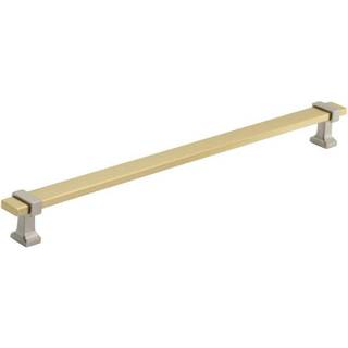 Amerock | Kabinettræk | Børstet guld/satin nikkel | 11-5/16 tommer (288 mm) Center til centrum | Overton | 1 pakke | Skuffet træk | Skuffehåndtag
