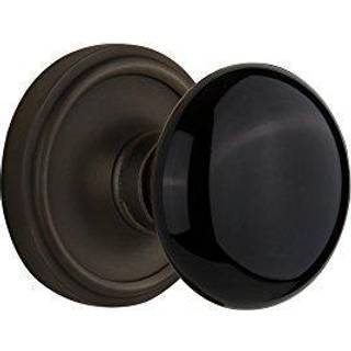 Nostalgisk lager 710291 Klassisk roset med sort porcel?nsd?rknap privatliv - 2.375 """" Olie -rubbed bronze