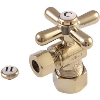 Kingston Brass CC53302X 5/8 """" O.D. Komprimering 3/8 """" O.D. Komprimeringsvinkelafbrydelsesventil poleret messing