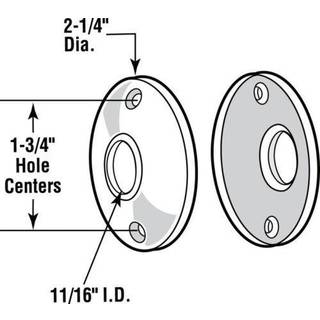 Prime-Line E2439 Krombelagte rosetter, Kun til indendørs brug, Diameter 57,15 mm, Vintage stil, Indre Ø 17,46 mm, Afstand 44,45 mm, 2 stk