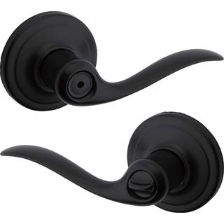 Kwikset Tustin Interior Privacy Door Handle med l?sed?rh?ndtag til badev?relse og sovev?relse mat sort reversibel n?glefri omdrejningsl?s med mik