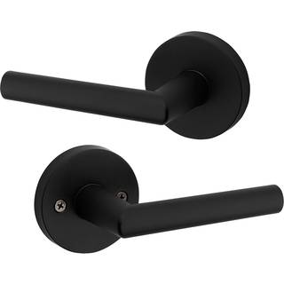 Kwikset 91540-030 Milano Door Handle Lever med moderne moderne Slim Round Design til hjemmet eller skabets passage i Iron Black