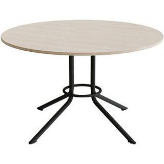 Bord Atlas 1133 Ø1200x720mm, Hvidpigmenteret eg med sortoliven understel