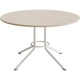 Bord Atlas 1133 Ø1200x720mm, Hvidpigmenteret eg med hvidt understel