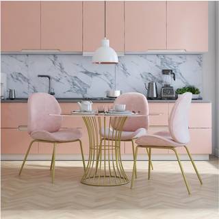Polstret spisestuestol i Velvet Pink